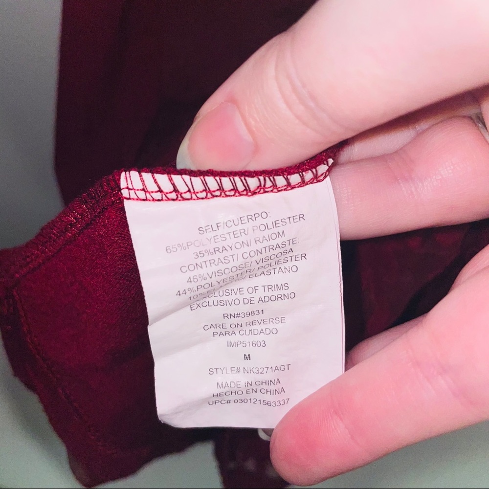 Rewind flowy burgundy tank top women’s medium vintage - Picture 4 of 5